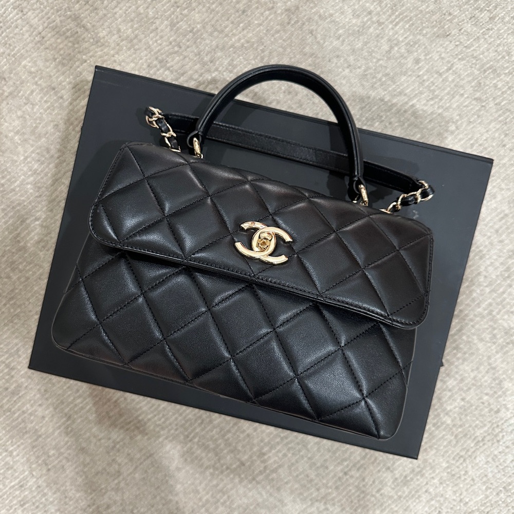 Chanel Trendy CC small, lamb skin with gold hardware
